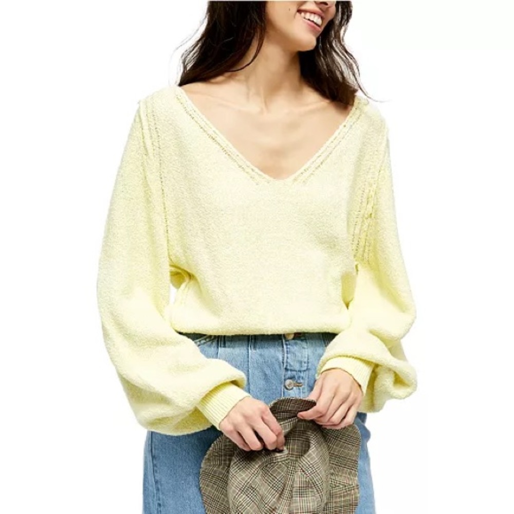 Free People Riptide V Neck Sweater NWT